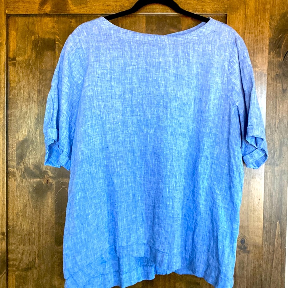 LX L.L. Bean 100% linen blouse